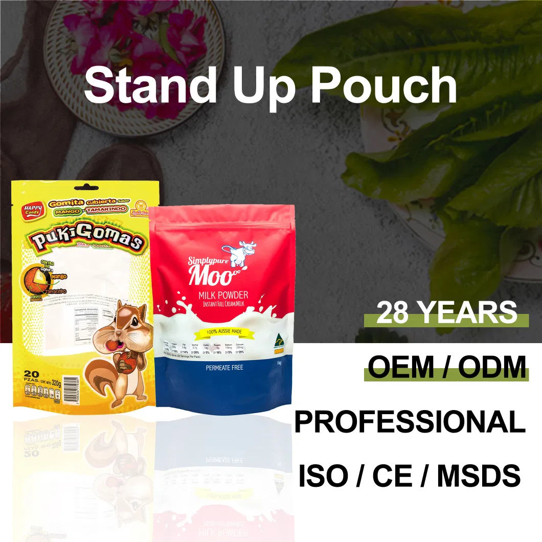 Doypack Custom Printed Plastic Smell Proof Edible Resealable Zipper Stand up Pouch Snack Popcorn Chips Coffee Spice Nuts Candy Cookies Food Packaging Mylar Bag