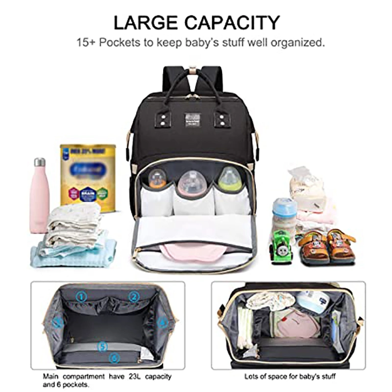 Lightweight Travel Portable Durable Foldable Diaper Bag Backpack with Travel Bassinet Detachable Baby Bed
