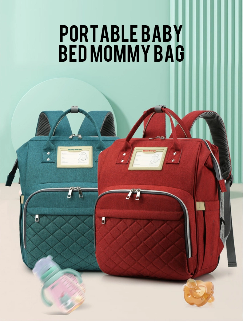 Promocional Mommy Plain Diaper Baby Bag Smellproof Rucksack Mochilas De Marca Ergonomic Bebe Cute Backpack