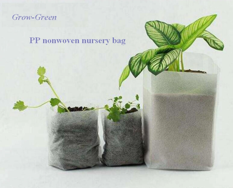 Grow-Green Non-Woven Nursery Bags, 100 PCS Solid Plants Grow Bags 7.8&quot;X8.6&quot;, Seed Starter Bags Fabric Seedling Pots Plants Pouch