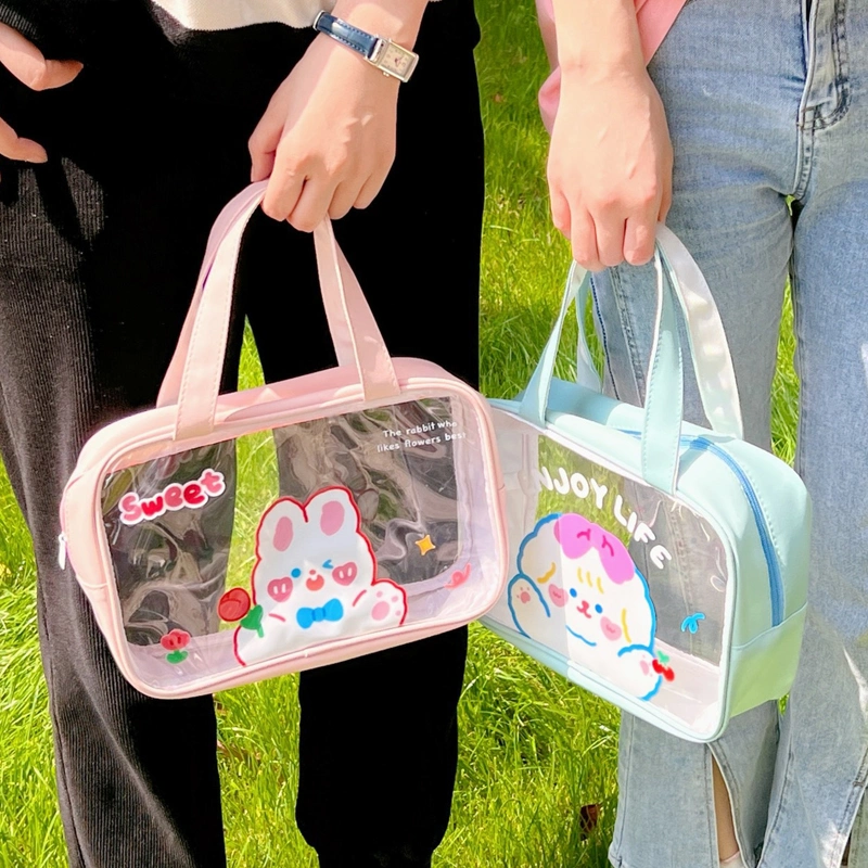 Waterproof Toiletries Storage Bag Travel Handbags Transparent PVC Cosmetic Zipper Clear Tote Bag