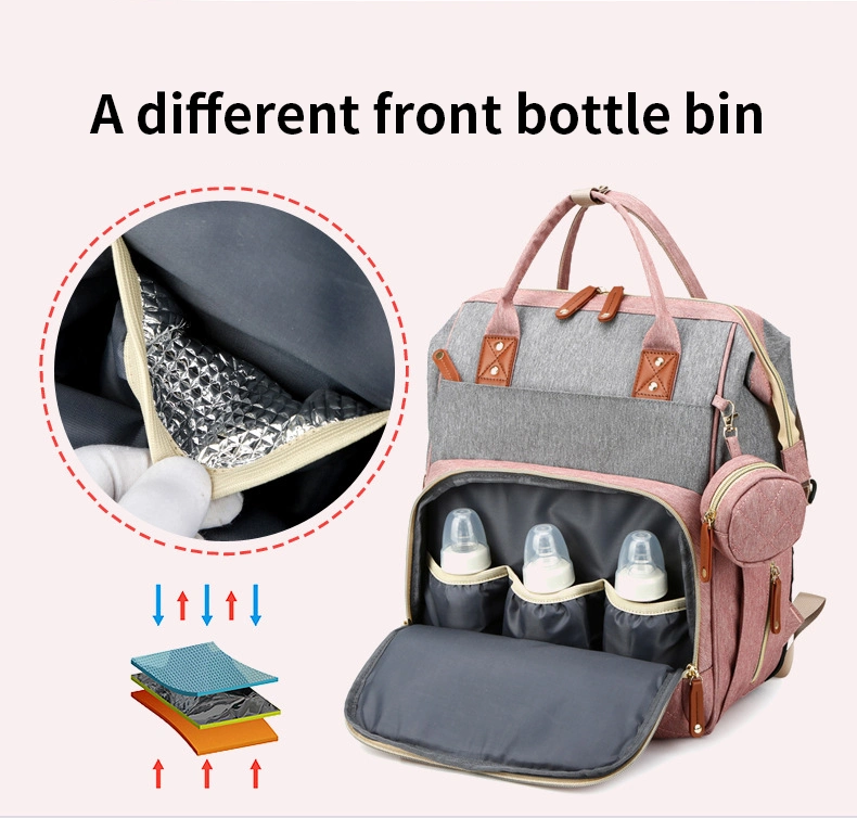 Waterproof 5 in 1 Diaper Bag Travel Portable Foldable Bed Changing Station Baby Bassinetmummy Backpack Diaper Bags for Mother