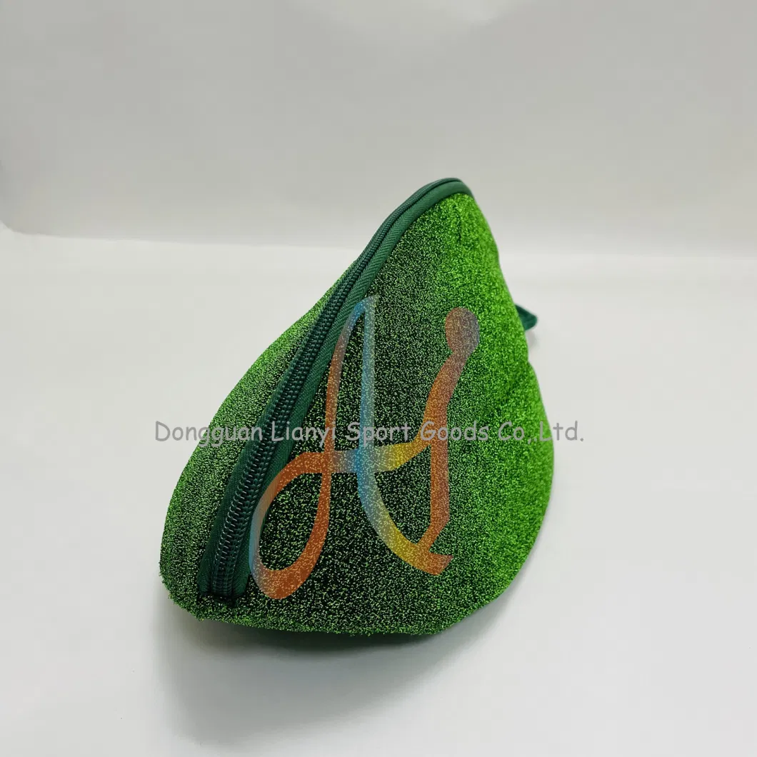 Full Custom Luxury Makeup Pouch with Zipper Glitter Green Beauty Purse Brush Pencil Case