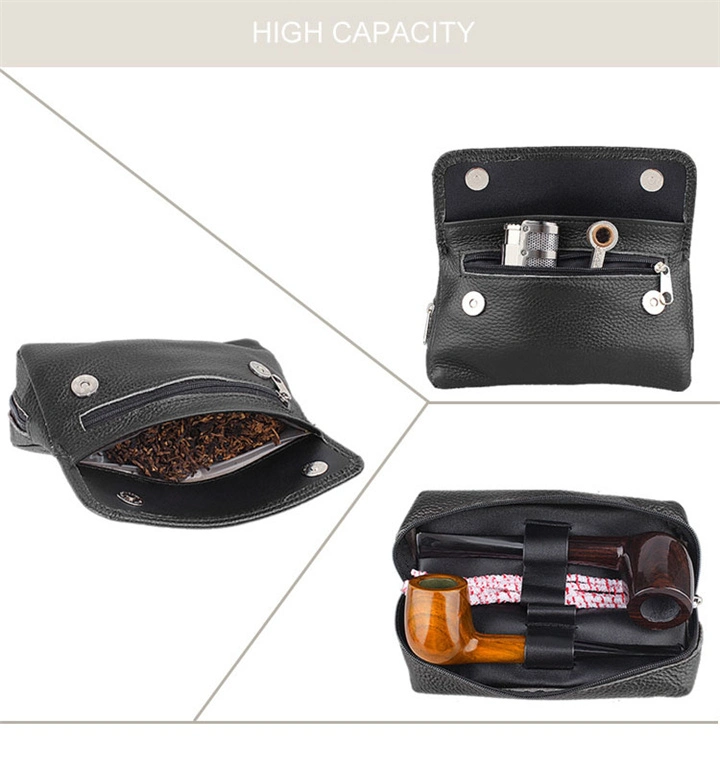 Emg6411 Leather Lighter Case Men Smoke Carrying Universal Cigar Black Pouches Clutch Small Mini Waterproof Purse Envelope for Man Packaging Tobacco Bag Pouch