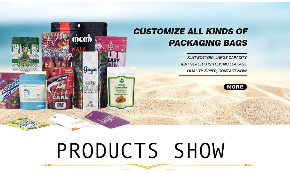 Promotion Inventory Plastic Food Packaging Stand up Herbs Drug Weed Pouch Ziplock Cookies Ropa Sour Gummy Bag 3.5g