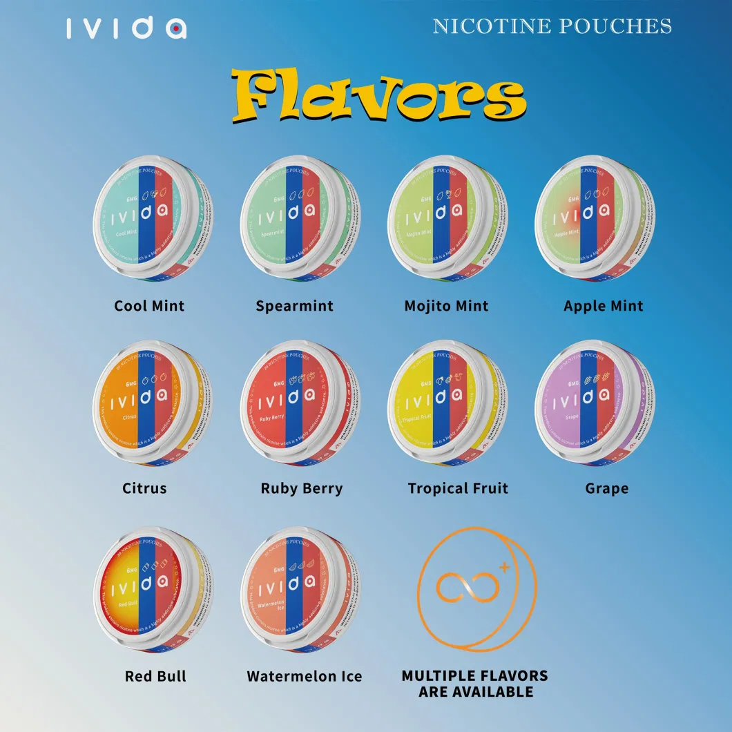 Ivida Vape Moist/Dry Blast Cigarette Tobacco Free Elegance Nicotine White Pouches