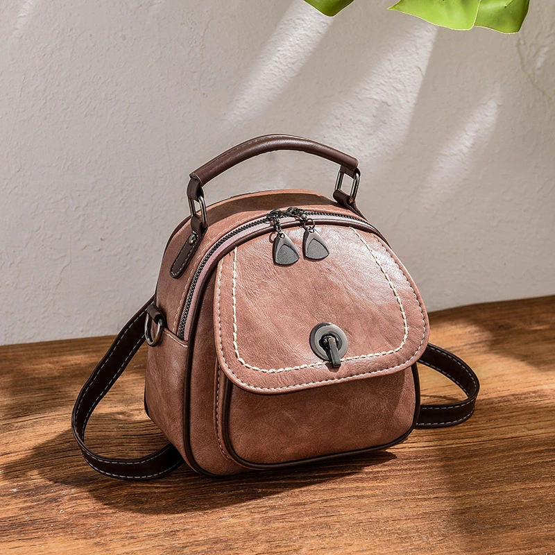 Mini Backpack Women PU Leather Shoulder Bag for Teenage Girls Kids Multi-Function Small Bagpack Female Ladies School Backpack