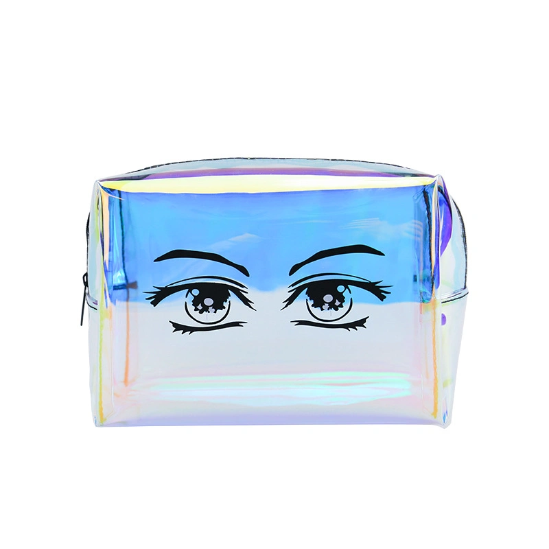 Fashion Women Makeup Case Laser Cosmetic Bags Transparent Cosmetic Pouch Ladies Portable Make up Pouch Organizer