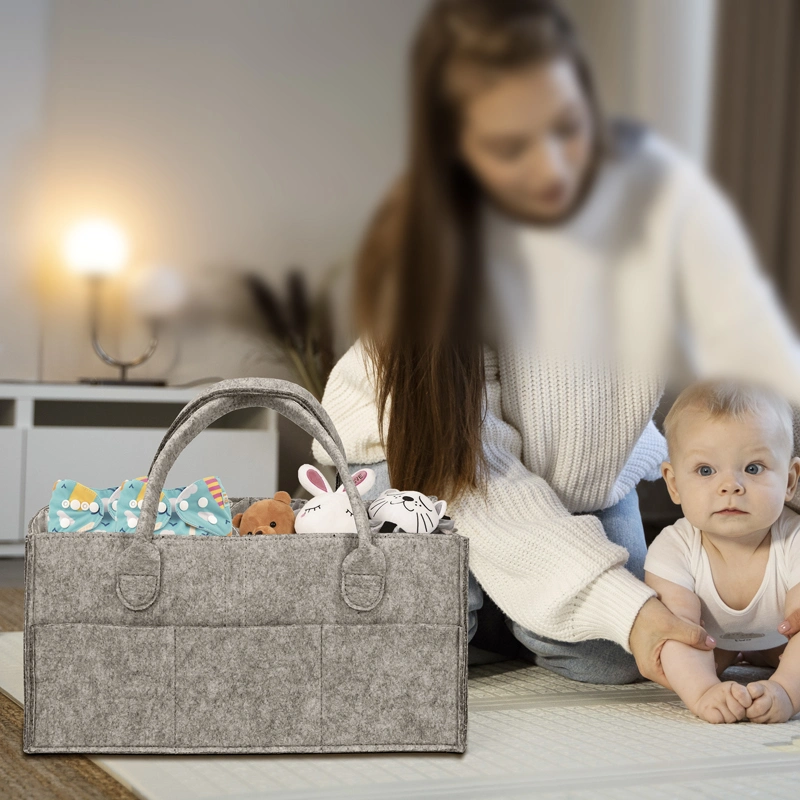 Baby Diaper Caddy Organizer Customized Design Felt Storage Bag Diaper Caddy