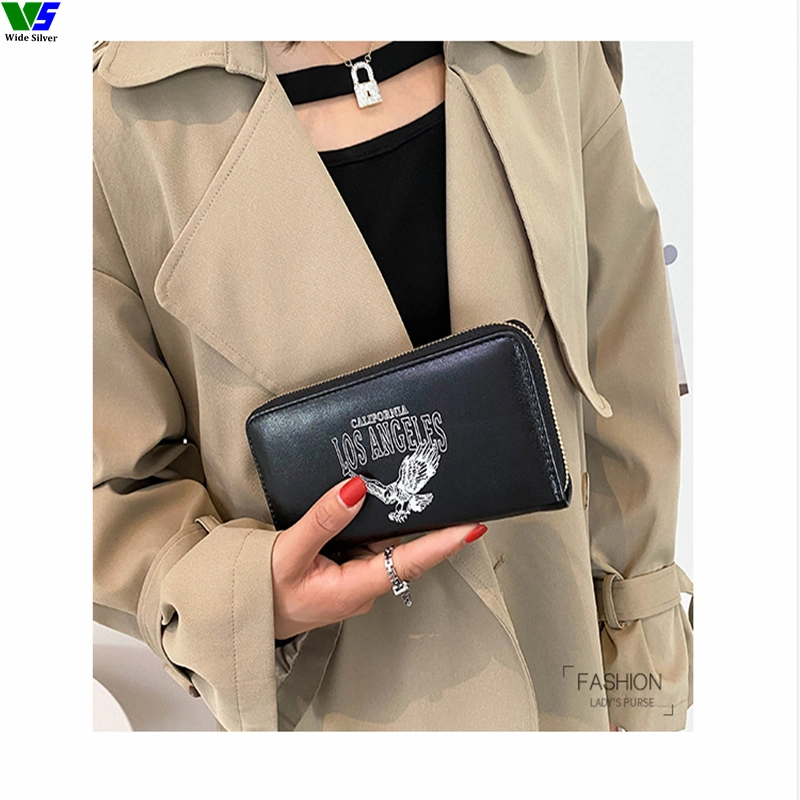 Wide Silver Wholesale Fashion Coin Pouch for Women Printed Eagle 2023