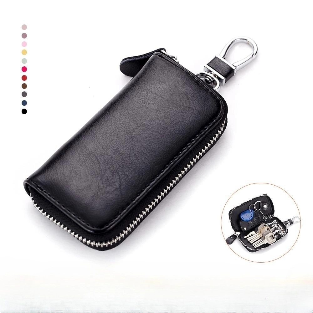 Leather Key Holder Wallet Pouch Gifts Him Her Men Women