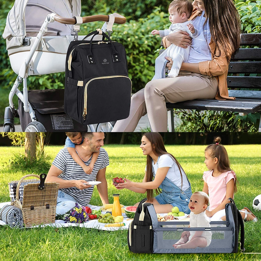 with Changing Station Diaper Bags for Boys Girl Diper Bag with Bassinet Bed Mat Pad Travel Waterproof Stroller Straps Large Capacity Baby Bags