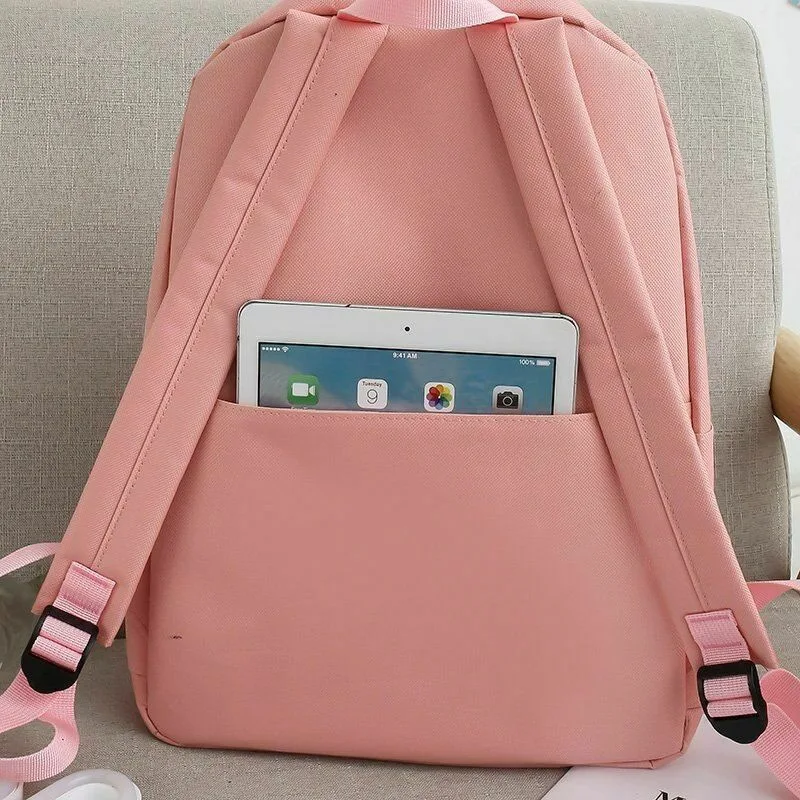 School Backpacks 4 Piece Set Teenage Travel Student Schoolbags Bag
