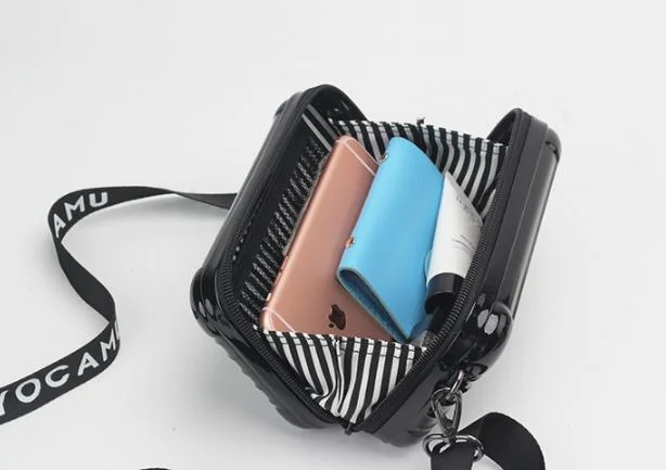 Waterproof Hard Shell Small Handbag Portable Travel Cosmetic Bag with Shoulder Strap