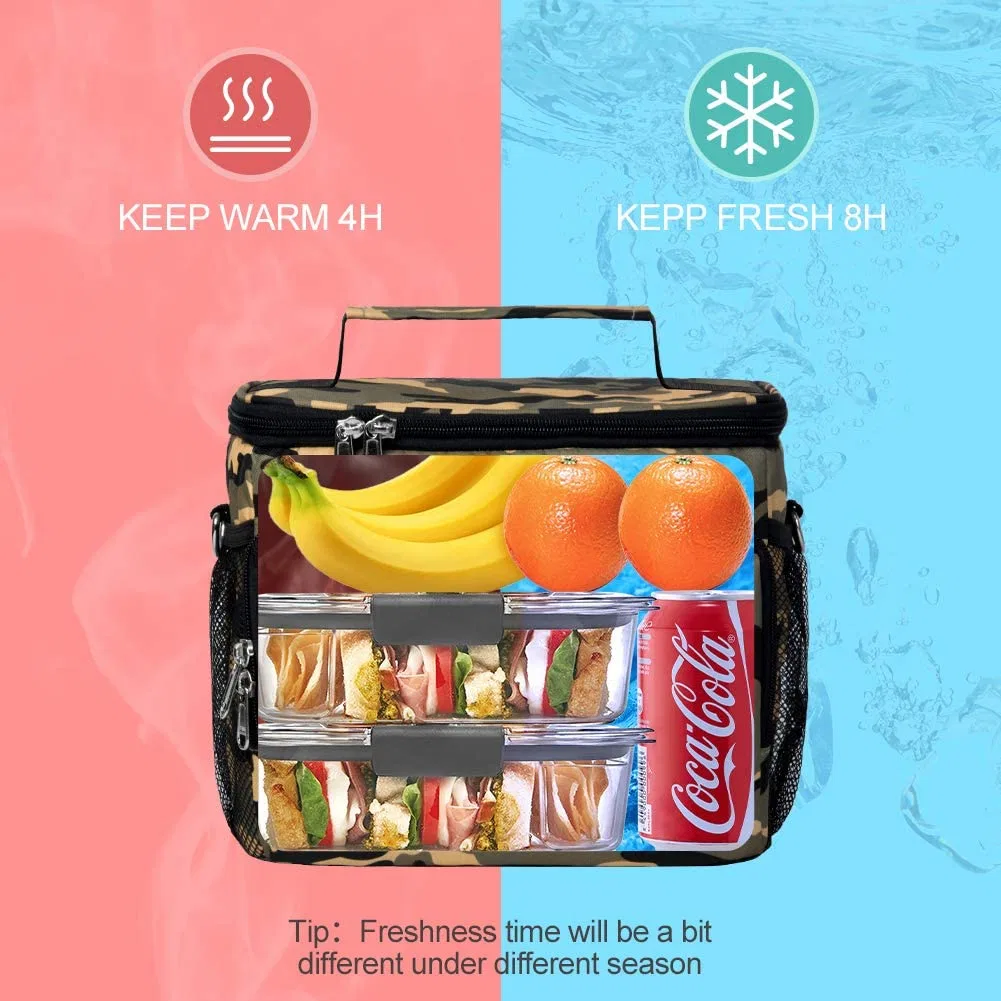 New Lunch Box for Office Work School Picnic Beach Cooler Tote Bag Freezable Lunch Bag with Adjustable Shoulder