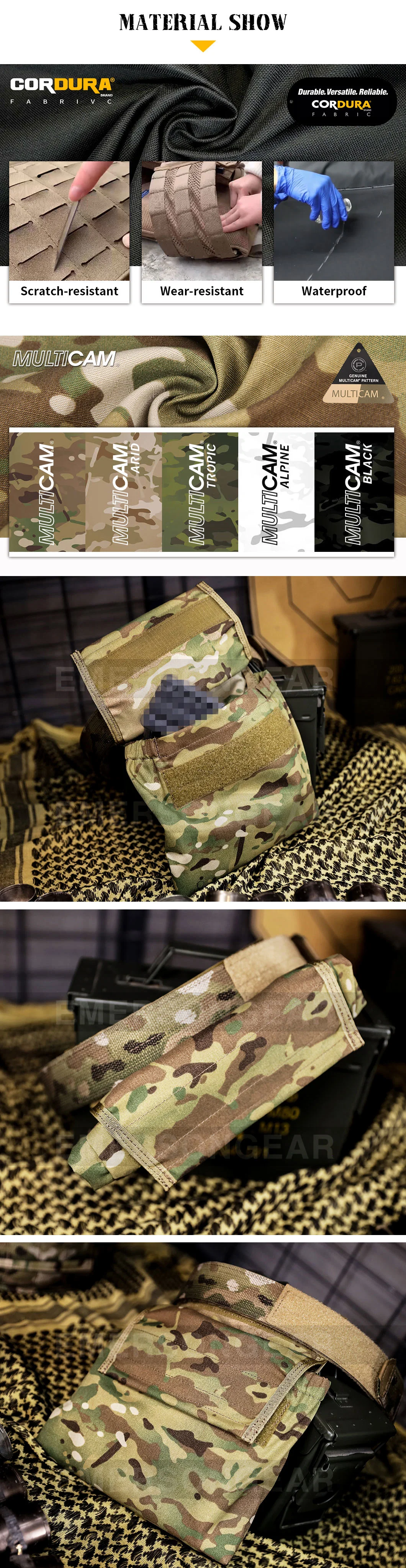 Emersongear 500d Cordura Nylon Sundries Pouch Loop and Hood Foldable Tactical Magazine Recycling Pouch for Belt and Vest