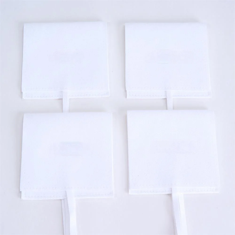 Custom Necklace Packaging Jewelry Square Bag White Microfiber Jewellery Pouch with Insert