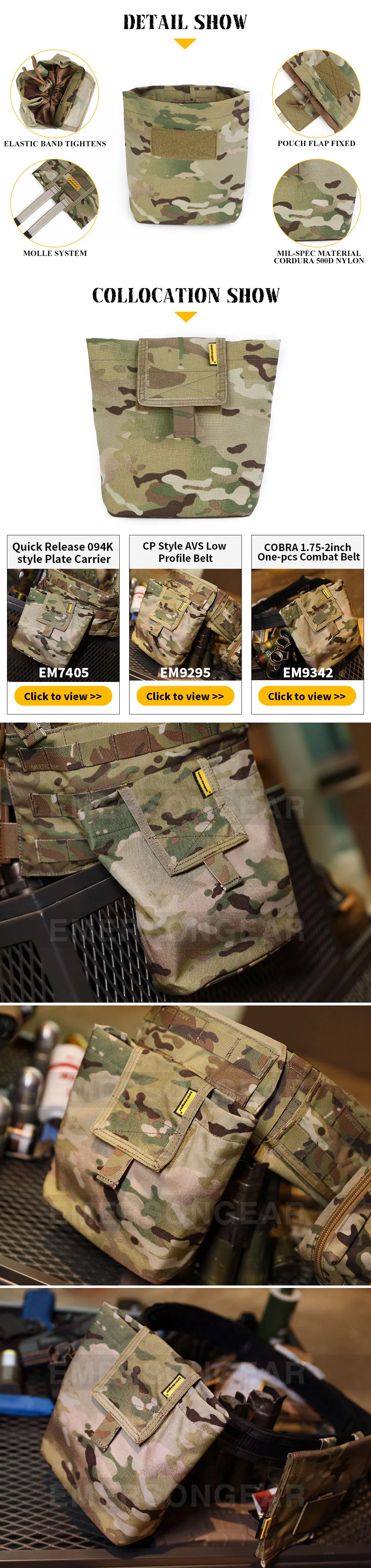 Emersoongear 500d Cordura Nylon Military Style Tactical Folding Dump Pouch