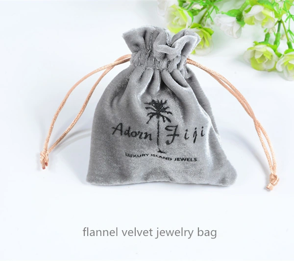 Flannel Velvet Jewelry Drawstring Bag Flannel Gift Cosmetics Pouch