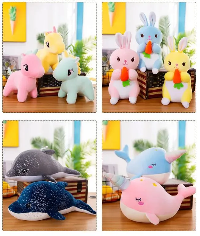 Mini Plush Animals Toy Set Goody Bags Filler for Boys Girls Child Kid Small Star Smiley Plush Colorful Sea Animal Toy