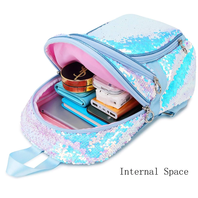 Cute Mini Sparkly Bookbag School Bag Purse Reversible Sequins Backpack for Women Girls