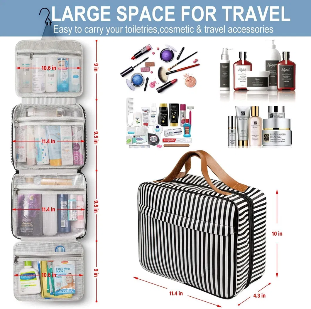 Toiletry Bag Travel Hanging Makeup Bag Waterproof Large Cosmetic Make up Organizer for Travel