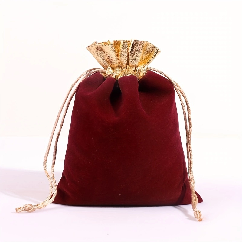 Wholesale Flannel Drawstring Bag Jewelry Velvet Pouch for Candy Gift Packaging Bag