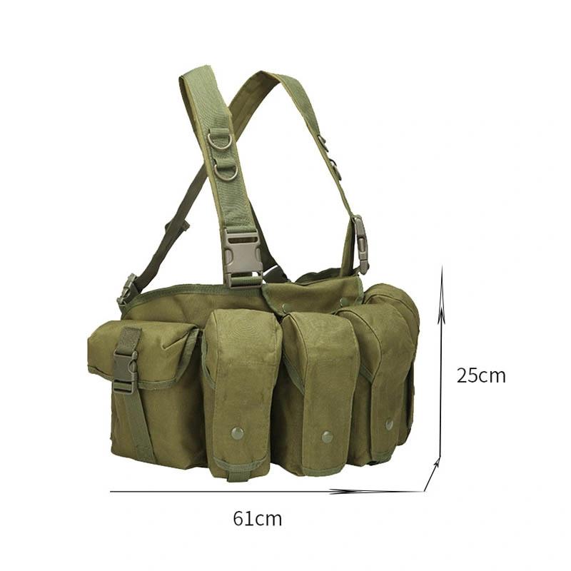 Tactical Pouch with Belt Front-Bag for Men Vest Rig Chest Bag with Adjustable Shoulder Strap