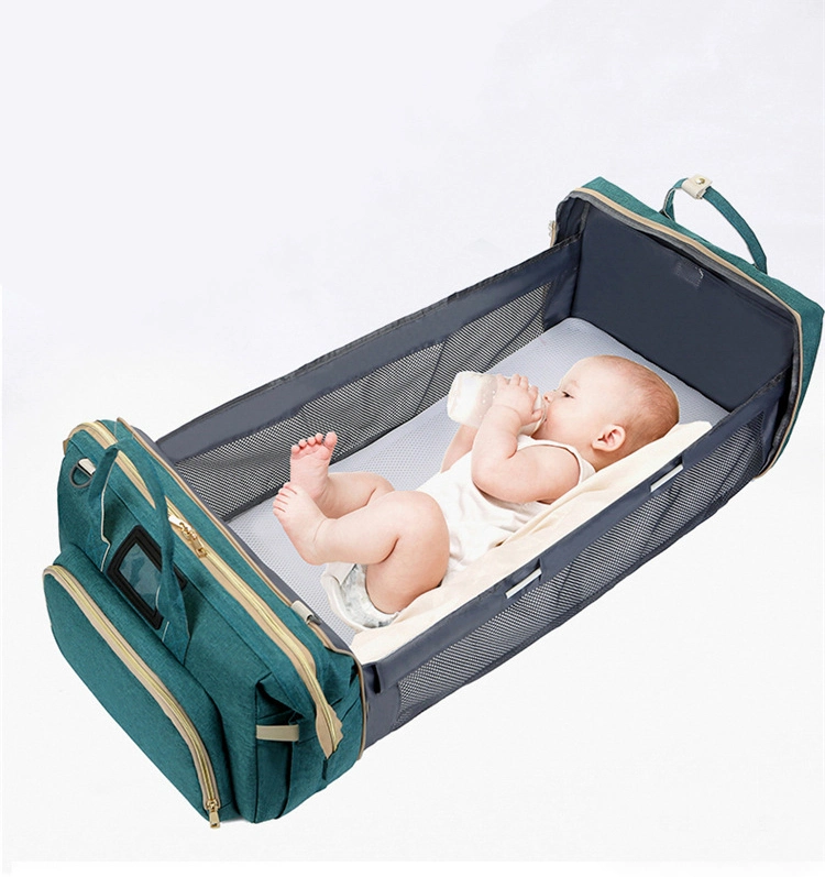 Sh2178 Folding Waterproof Travel Logo Duffle Multifunction Overnight Bags Custom Wholesale Luxury Baby Mommy Diaper Bag with Changing Station