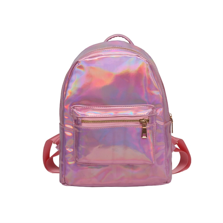 Ru 2023 Custom Made Cute Holographic High School Mini Leather Fashion Girl Book Bags