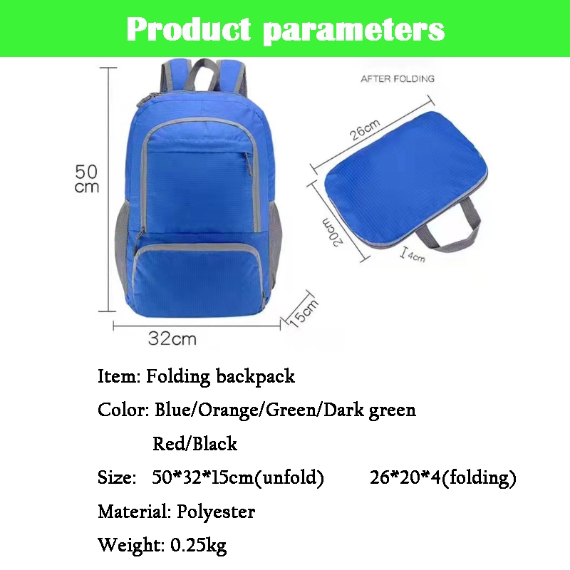 Student School Bag Printed Logo Outdoor Hiking Sport Foldable Backpack