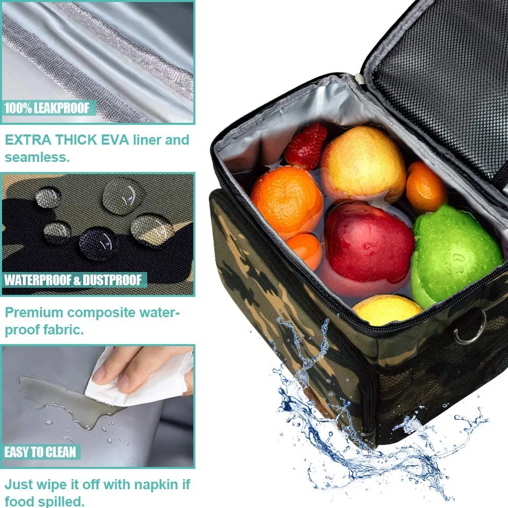 New Lunch Box for Office Work School Picnic Beach Cooler Tote Bag Freezable Lunch Bag with Adjustable Shoulder