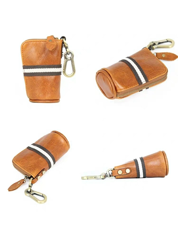 Large Capacity Multi Function Vintage Leather Car Key Pouch