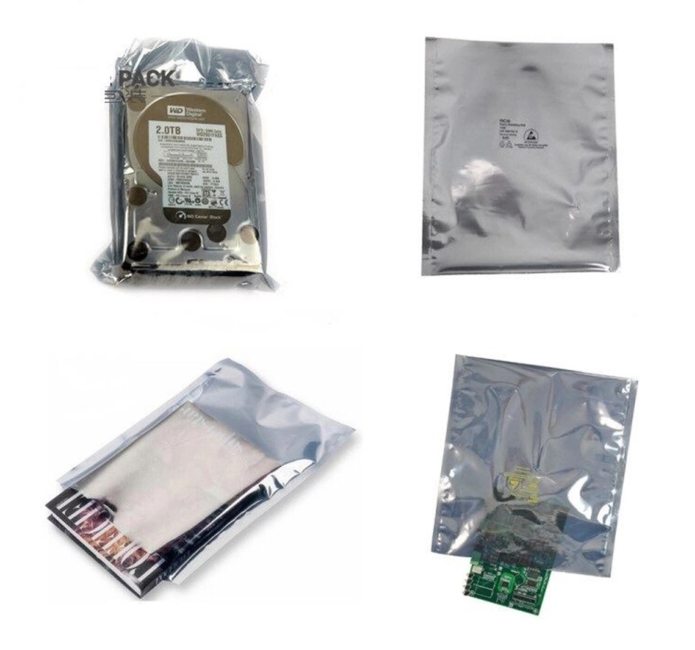 ESD Transparent Black PE Conductive Grid Bag Flat Pouch for Electronic Components Packing