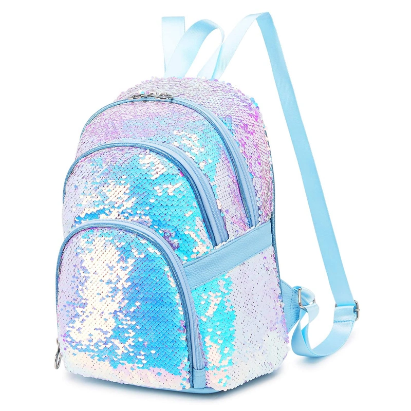 Cute Mini Sparkly Bookbag School Bag Purse Reversible Sequins Backpack for Women Girls