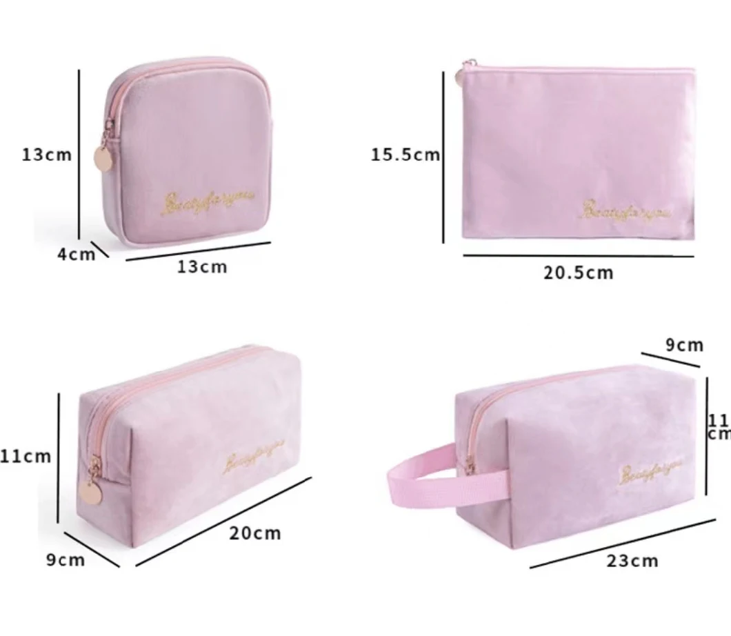 Flannel Soft Custom Embroidered Storage Bag Cosmetic Makeup-Bag