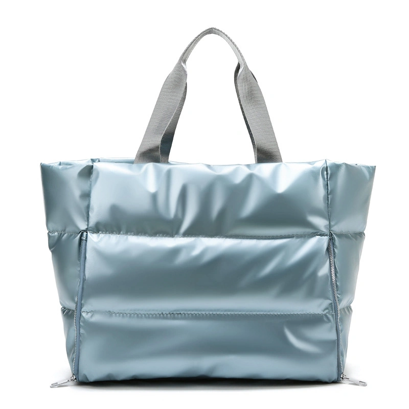 2024 New Designer Fashion Waterproof Polyester Padded Puffer Bag Large Shoulder Tote Sports Bag Women