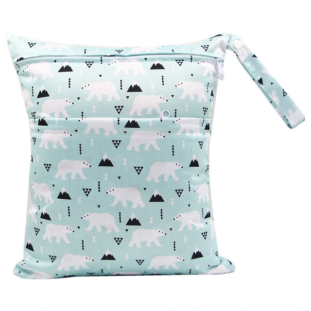 Wholesale Mini Diaper Bags Printed Cute Buttons Wet and Dry Bags Waterproof Diaper Backpacks Reusable Diaper Bags