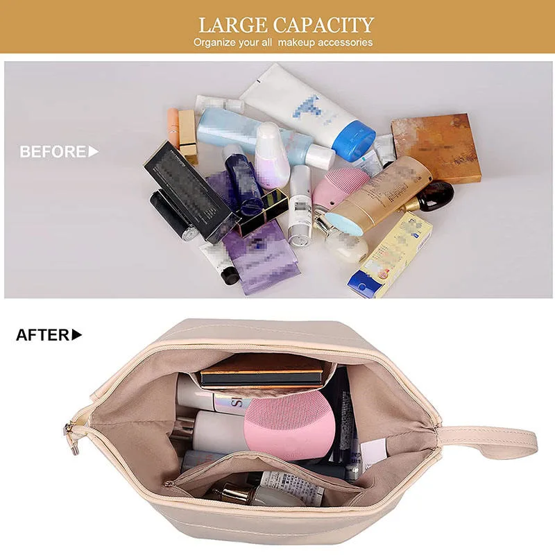 Large Cosmetic Travel Bag Custom Logo Makeup Bag