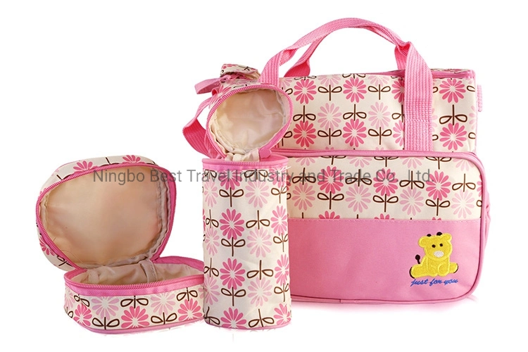 5 PCS Fashion Baby Diaper Bag Multifunctional Nappy Bag Hospital Mommy Maternity Nursing Diaper Changing Bag