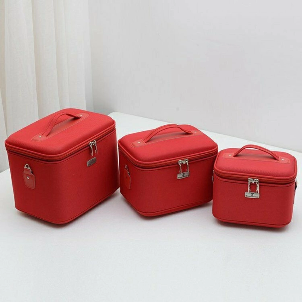 Split Leather Toiletry Case Bag Portable Hanging Makeup Organizer Ci23544