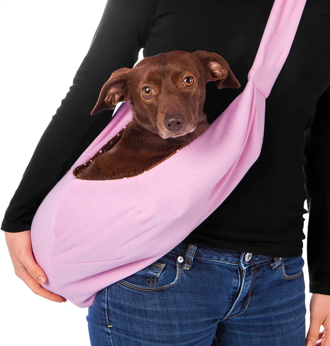 Dog and Cat Sling Carrier Hands Free Reversible Pet Papoose Bag Soft Pouch and Tote Design Suitable