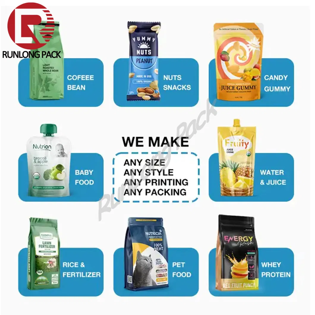 Hot Sales Flat Zipper Glossy Matte Inventory Food Packaging Shopping Bag Chips Snacks Tobacco Pouch