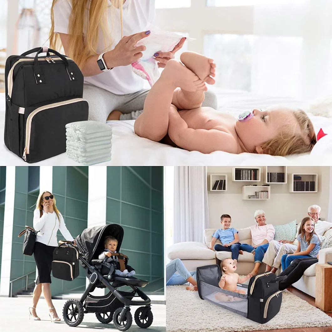 Diaper Bag Backpack with 5 in 1 Baby Diaper Bags for Girl and Boy Travel Foldable Baby Bed Multi Function