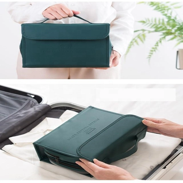 Travel Toiletry Bag Hanging PU Make up Case Men Ladies Folding Dry Wet Separation Cosmetic Bags