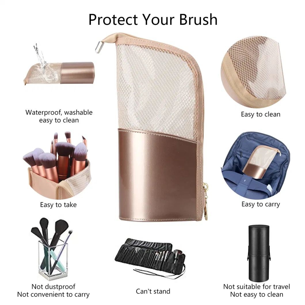 Professional Travel Makeup Brush Bag Cosmetic Makeup Brush Pouch Lipstick Toiletry Bag Case
