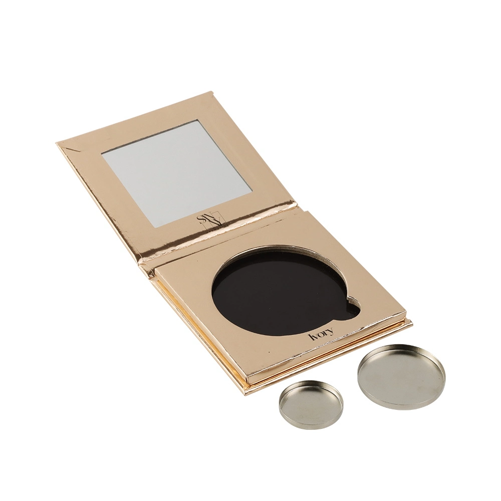 Firstsail Factory Custom PVC Window DIY 26mm Empty Magnetic Pans Golden Eye Shadow Palette Private Label