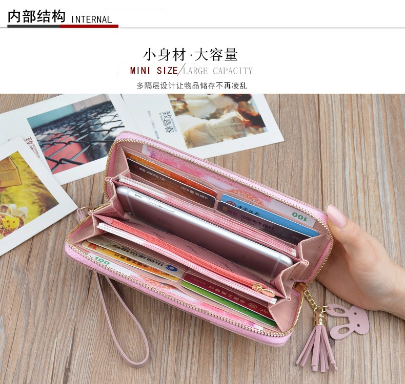 New fashion Pink Wallet Ladys&prime; Elegant Party Handbag High Quality Brand PU Coin Bag Pouch OEM
