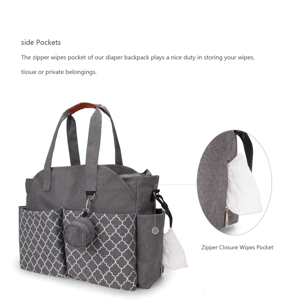 Good Quality Large Capacity Nappy Baby Mommy Diaper Tote Bag with Changing Station