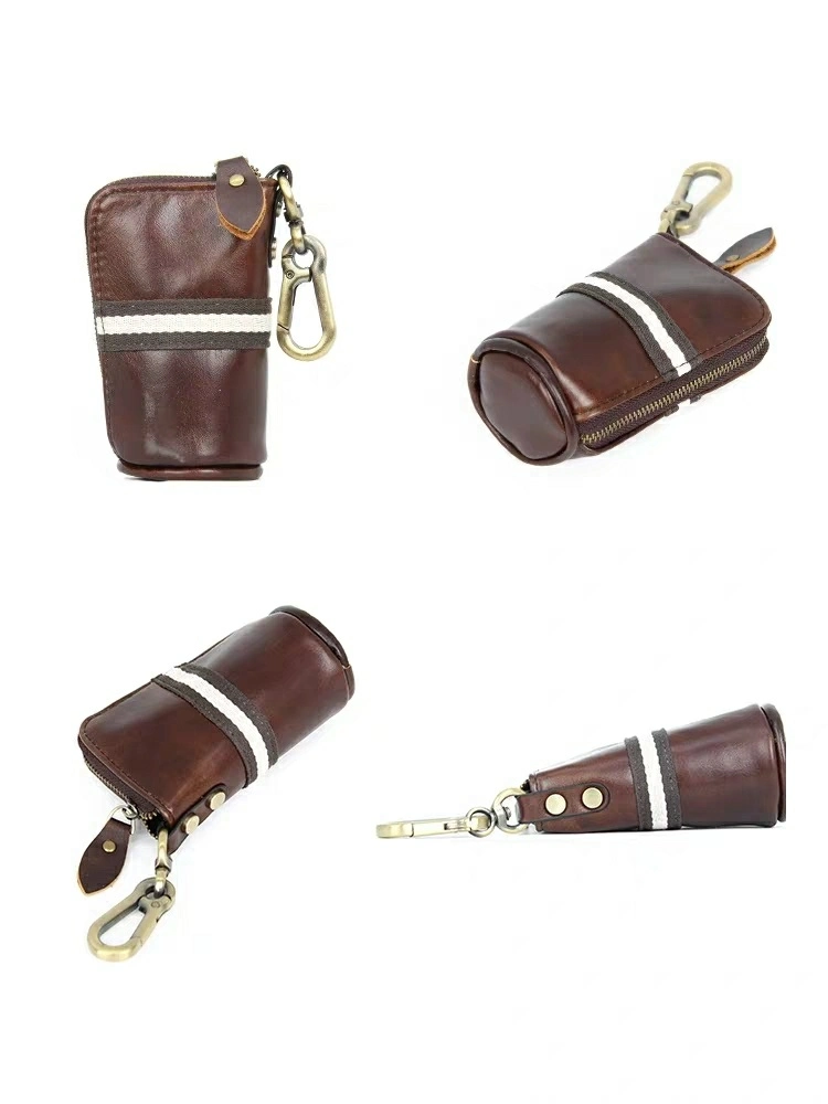 Large Capacity Multi Function Vintage Leather Car Key Pouch